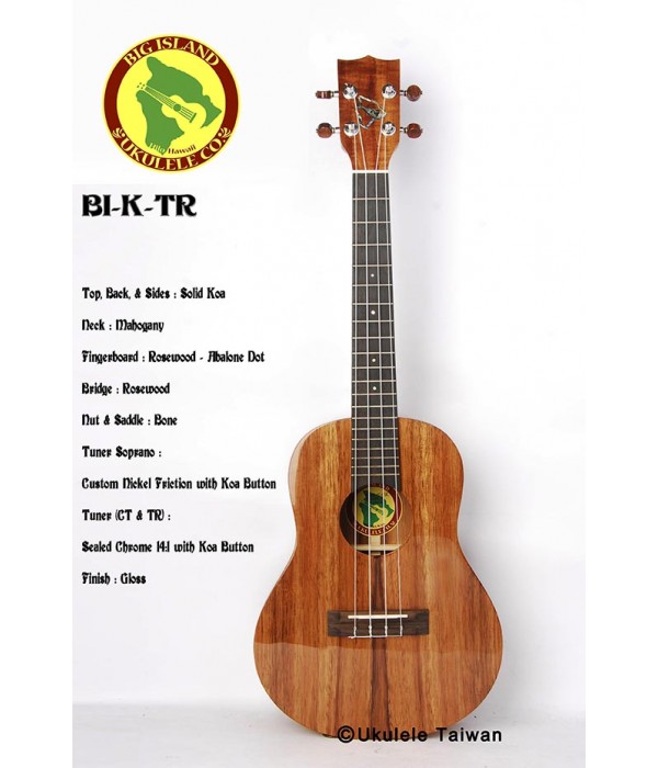 【台灣烏克麗麗 專門店】 Big Island ukulele 烏克麗麗 BI-K-TR 全單板夏威夷木琴款 (空運來台)